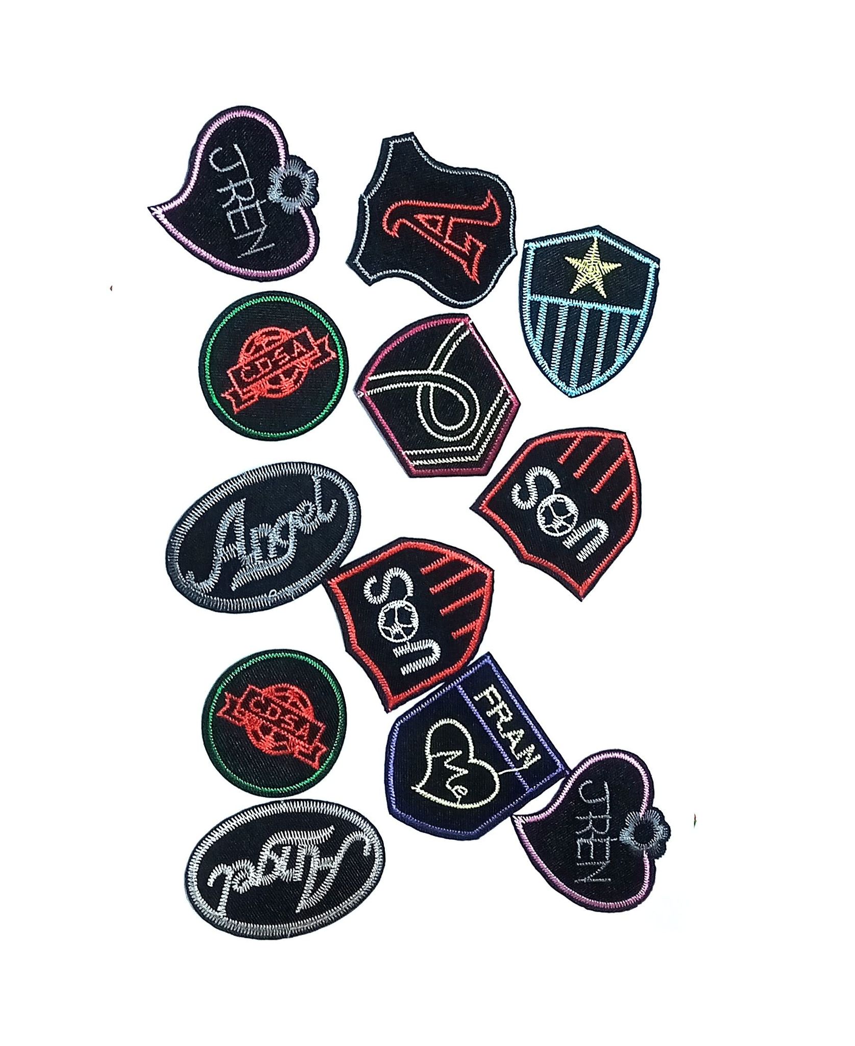 Printed Thinnest Iron-on Fabric -Patche (Pack of 12)