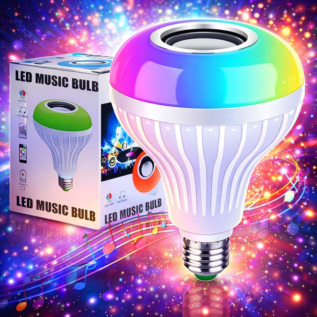 SPARKWORLD RGB Bluetooth Speaker LED Bulb Color-Changing Smart Light with Remote & App Control | Size: 7 Wt | Colour: Bluetooth Multicolor Bulb