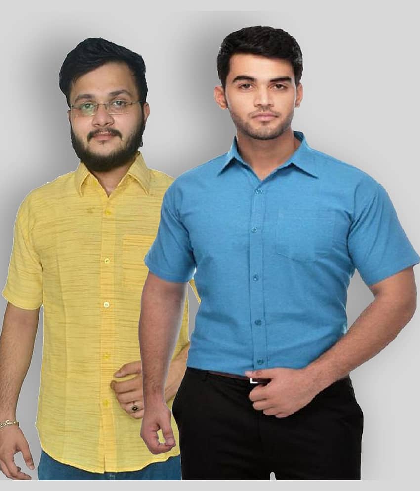 DESHBANDHU DBK - Multicolor Cotton Regular Fit Men's Formal Shirt (Pack of 2)