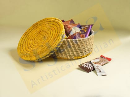 Srjana Handicraft Sabai Grass Round Basket