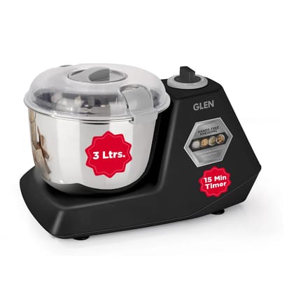 Glen Automatic Electric Atta Maker Machine, 3 Litre, 650W, Dough Kneader, Dough Mixer with Large Stainless Steel Bowl with Lid, Hands-free kneading -Black (SA-3032DMBL) Glen Automatic Electric Atta Maker Machine, 3 Litre, 650W, Dough Kneader, Dough Mixer