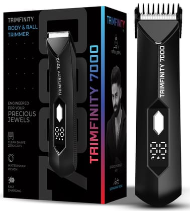 urbangabru Trimfinity 7000 Body Trimmer for Men- Safest Body & Private Part Trimmer - Pubic Hair Groomer, Underarm - Waterproof, Ceramic Blades, Rechargeable with Wireless Fast Charging,Black urbangabru Trimfinity 7000 Body Trimmer for Men- Safest Body &
