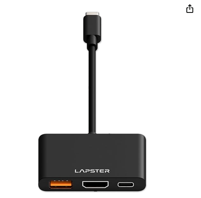 Lapster USB-C Multiport Adapter HDMI Connector (Black )