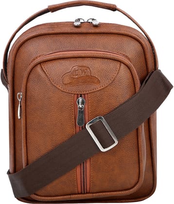 Leather World - Tan Textured Messenger Bags