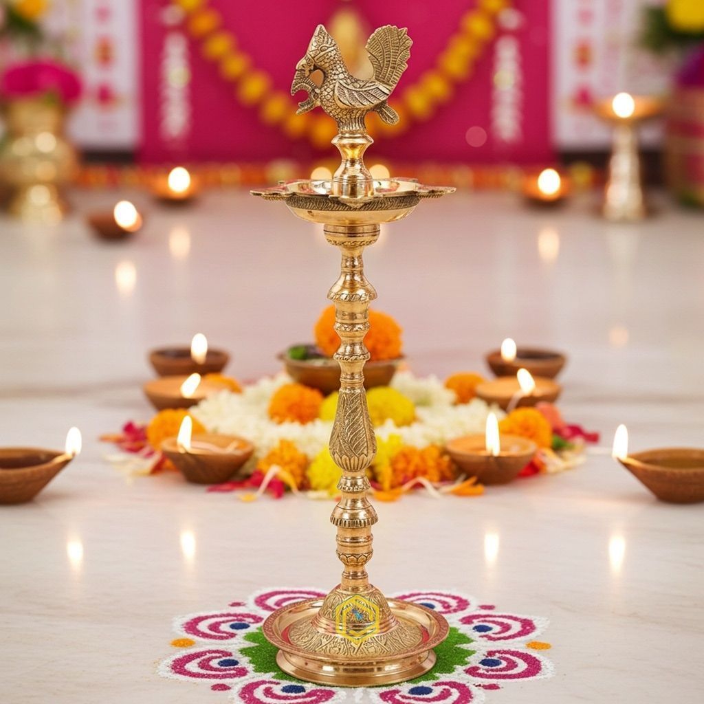 Brass Table Decor Mahabharat Oil Lamp Deepak  - Decorative Brass Diya for Home D�cor, Height : 24 Inch (FMAS686 E)