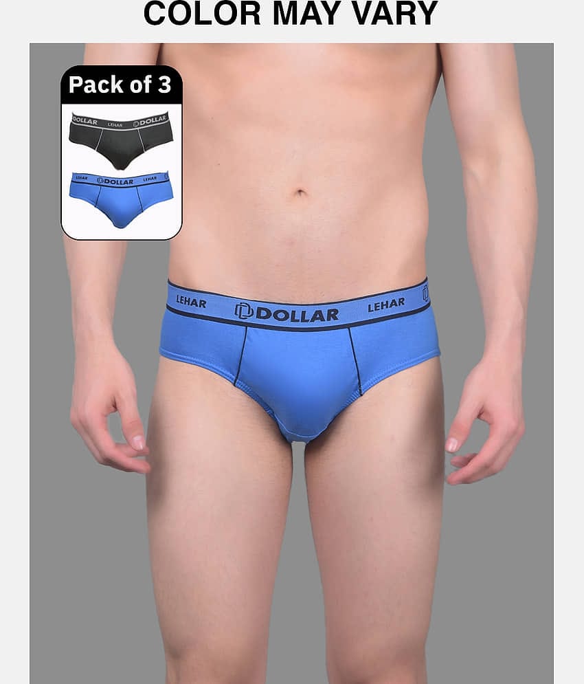 Dollar Lehar Super Combed Cotton Mens Brief - Pack of 3 - (Colour May Vary)