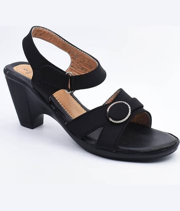 IndiForce Black Women's Sandal Heels