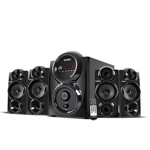 Intex Shine PRO-4751 Auxiliary, Bluetooth Deep Bass Home Theater with Subwoofer 4.1 Channel with 75W Premium Signature Sound, Multiple Connectivity Modes, Master Remote and Sleek Finish (Black)