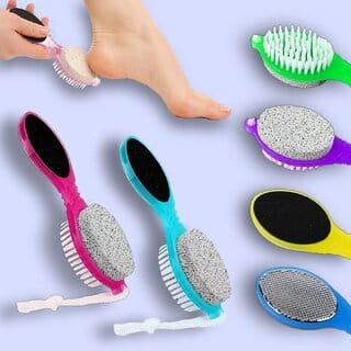 4-in-1 Foot Pedicure Brush with Pumice Stone  Callus Remover