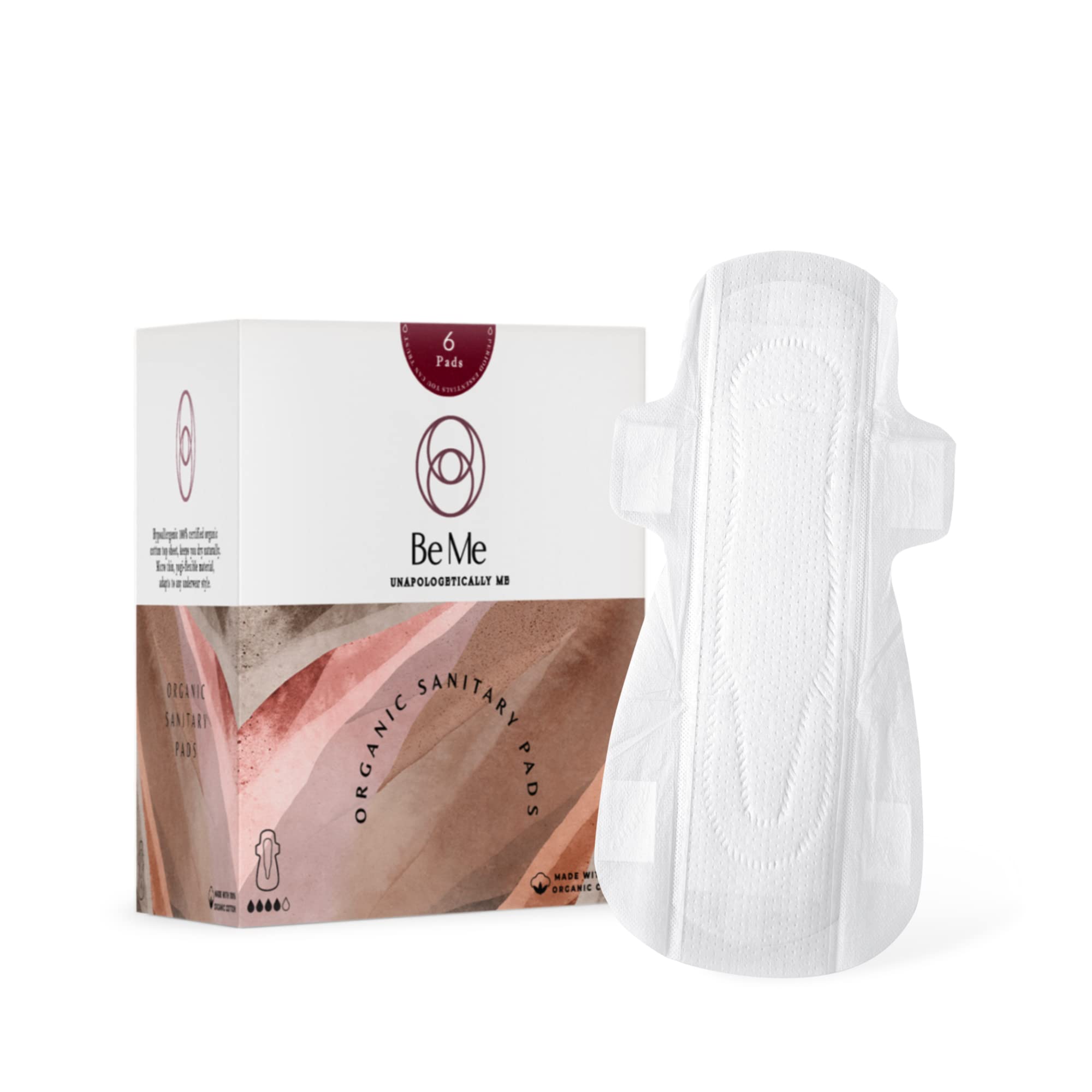 Be Me Biodegradable Sanitary Napkins for Women Anti Rash Small Combo Pack of 6 (Regular 2, Large 2, XL 2) For Moderate to High Flow