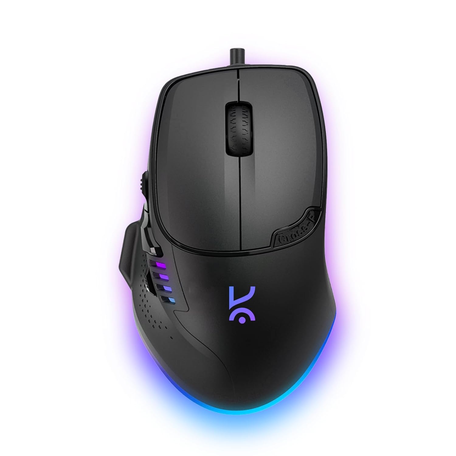 Kreo Hawk Gaming Mouse with Programmable Buttons & RGB Lighting | Top Pixart Sensor | Adjustable DPI with 1.5m Long Braided Cable and Optical Sensor | Lightweight & Durable (Hawk, Black)
