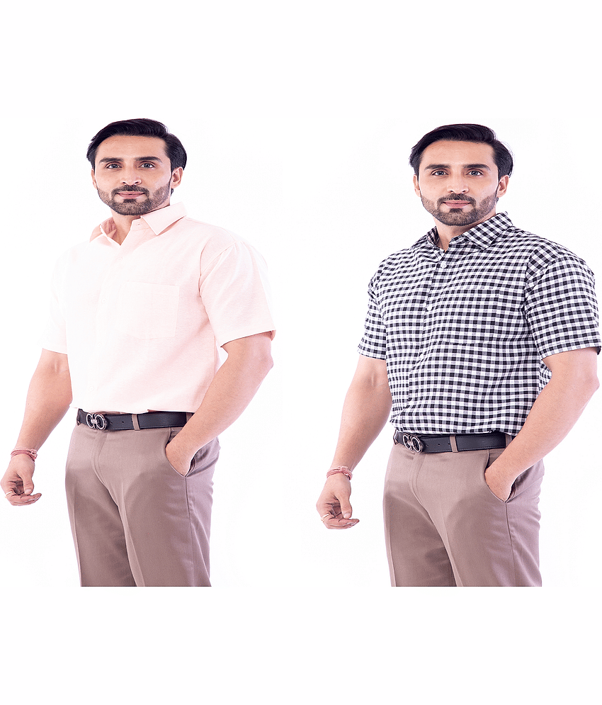 DESHBANDHU DBK 100% Cotton Regular Fit Solids Men's Casual Shirt - Multi ( Pack of 2 )