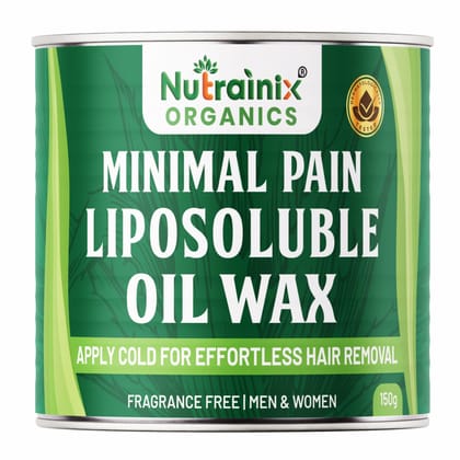 Nutrainix Organics Minimal Pain Liposoluble Oil Wax - No-Heat Required - Apply Cold For Effortless Hair Removal- 150g Nutrainix Organics Minimal Pain Liposoluble Oil Wax - No-Heat Required - Apply Cold For Effortless Hair Removal- 150g