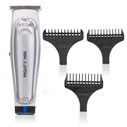 VEGA Professional Mighty Mini Hair Trimmer with 120 mins Runtime, (VPVHT-07), Silver