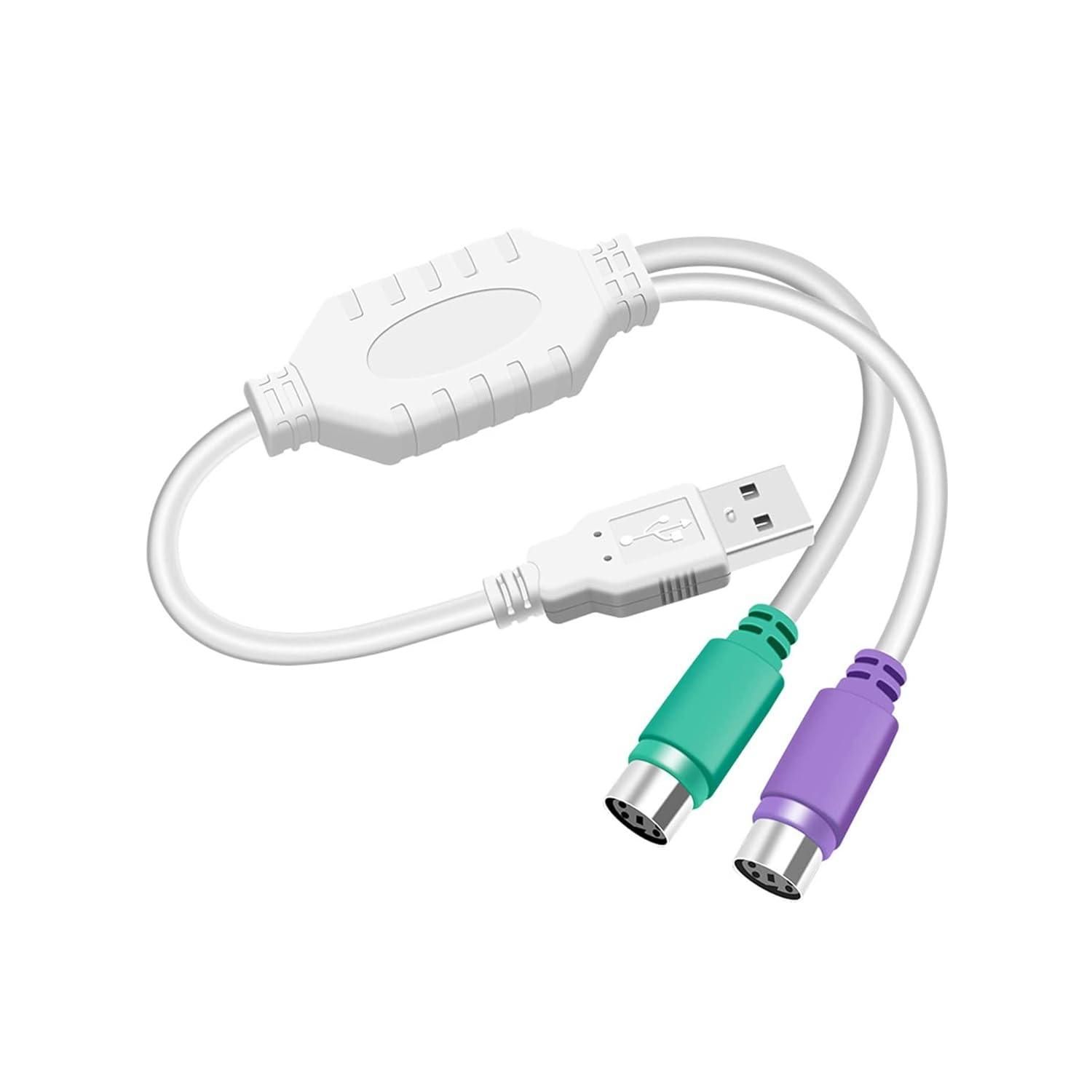 USB(M) to Dual PS/2 (F) Converter ,Connector ,Adapter , Cable For Keyboard Mouse (Multicolor)