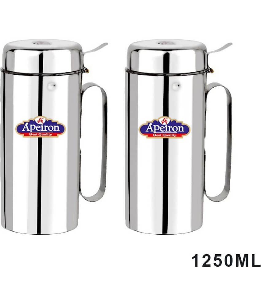 APEIRON Nozzle Can Steel Oil Container/Dispenser Set of 2 1250 mL