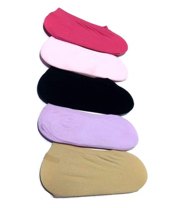 Nawani Women's Cotton Loafer Socks (Medium Multicolour, Free Size) Pack of 5