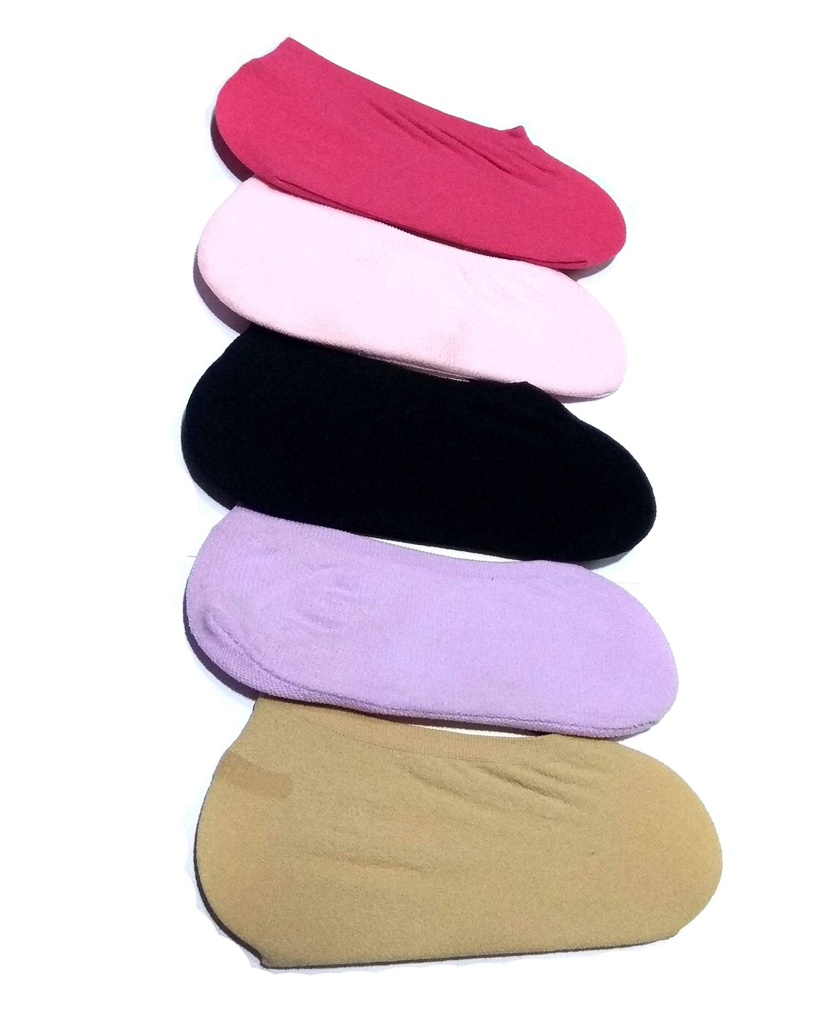 Nawani Women's Cotton Loafer Socks (Medium Multicolour, Free Size) Pack of 5