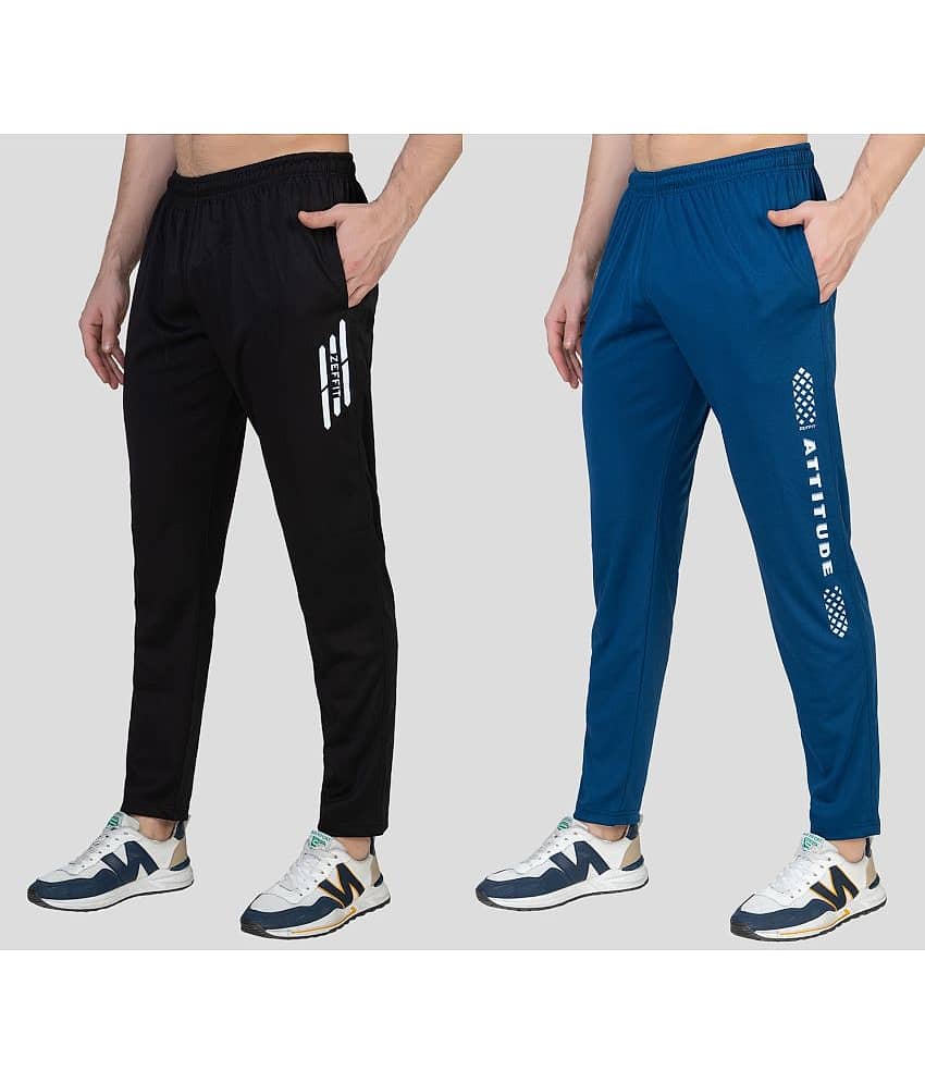 Zeffit - Multicolor Lycra Men's Trackpants ( Pack of 2 )
