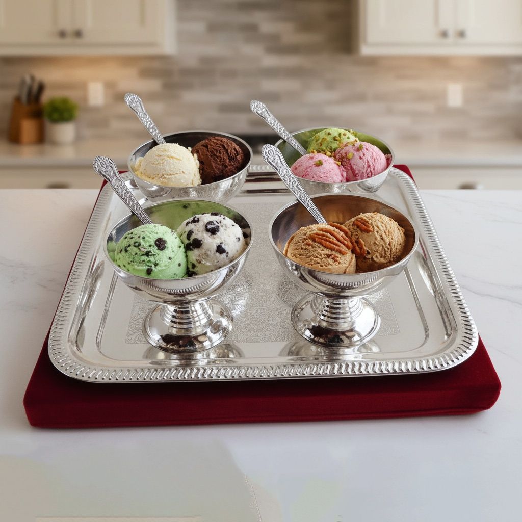 Decorative Ice Cream 4 Pc. Set With Tray (BMAS055)