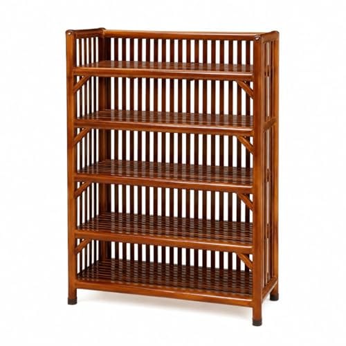 Wooden Shelf Bamboo 5-Shelf Rack, Kitchen Organizer, Shoes &Slippers Rack, Books Shelves, Planter Stand,