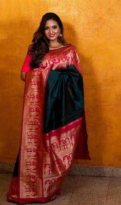 Zari Work Silk Saree With Blouse Piece