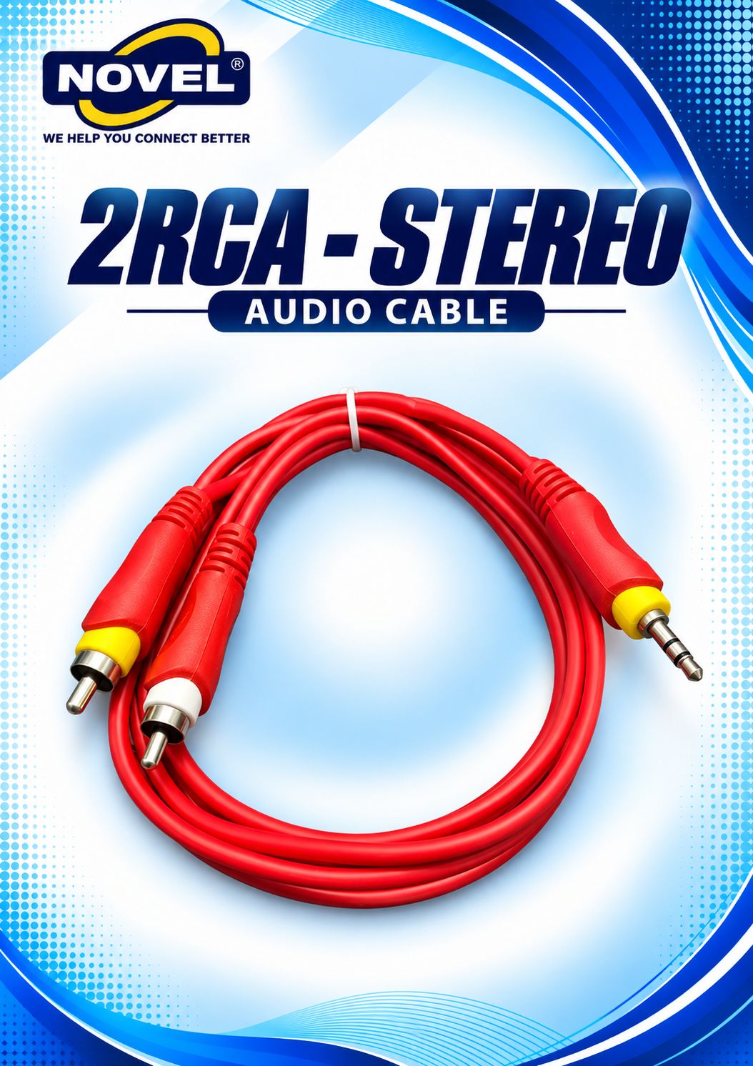 NOVEL 2 RCA - STEREO METAL CABLE 1.5 METER