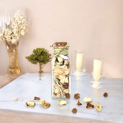 White Musk Fragrant Dried Flowers Potpourri Jar for Home Decor