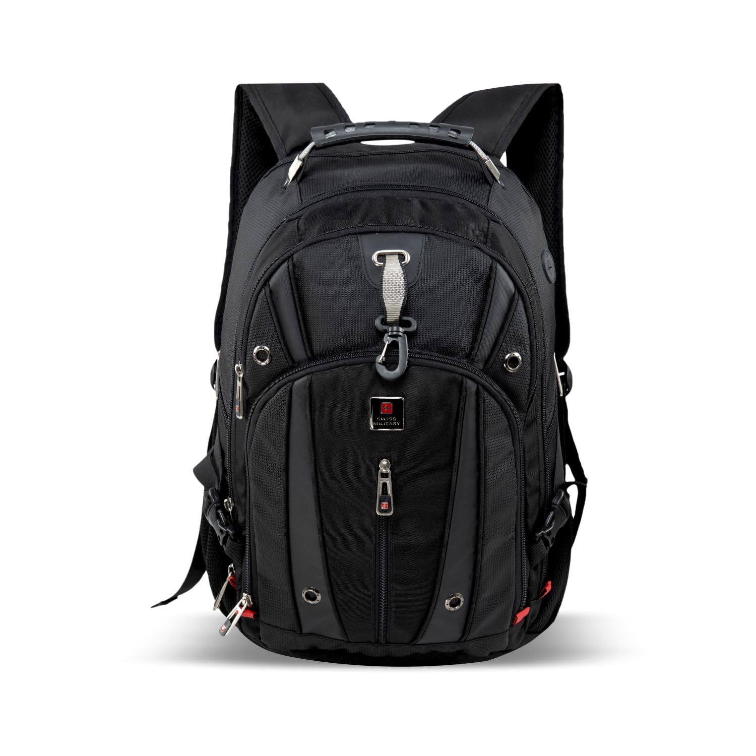 Laptop Backpack: 32L Water-Resistant Bag with USB & Aux Port, Breathable EVA Back, Stylish Travel & Outdoor Backpack for Men & Women - Black
