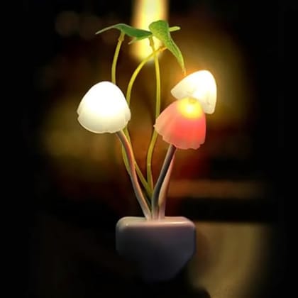 Lamp with Plug Smart Sensor auto On/Off and Color Change Mushroom Flowers Beautiful Illumination Home Decoration
