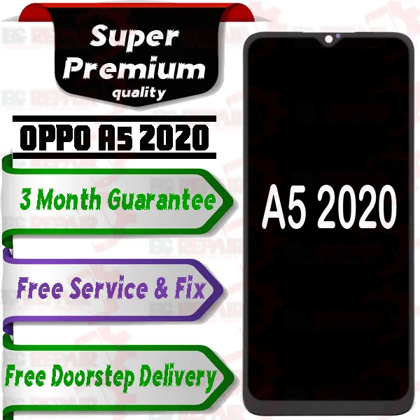 Oppo A5 2020 Combo LCD with Touch Screen for A5 2020  Black (display glass combo folder)