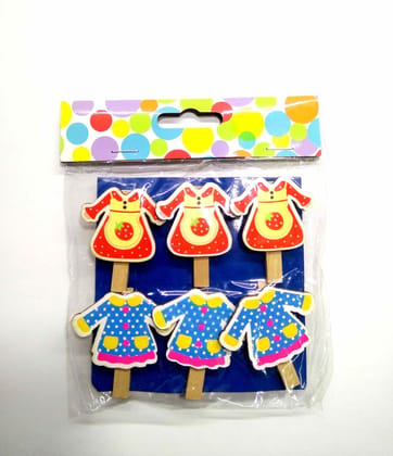 Wooden Photo Clips - Baby Dress 4 - 6 Pcs Set