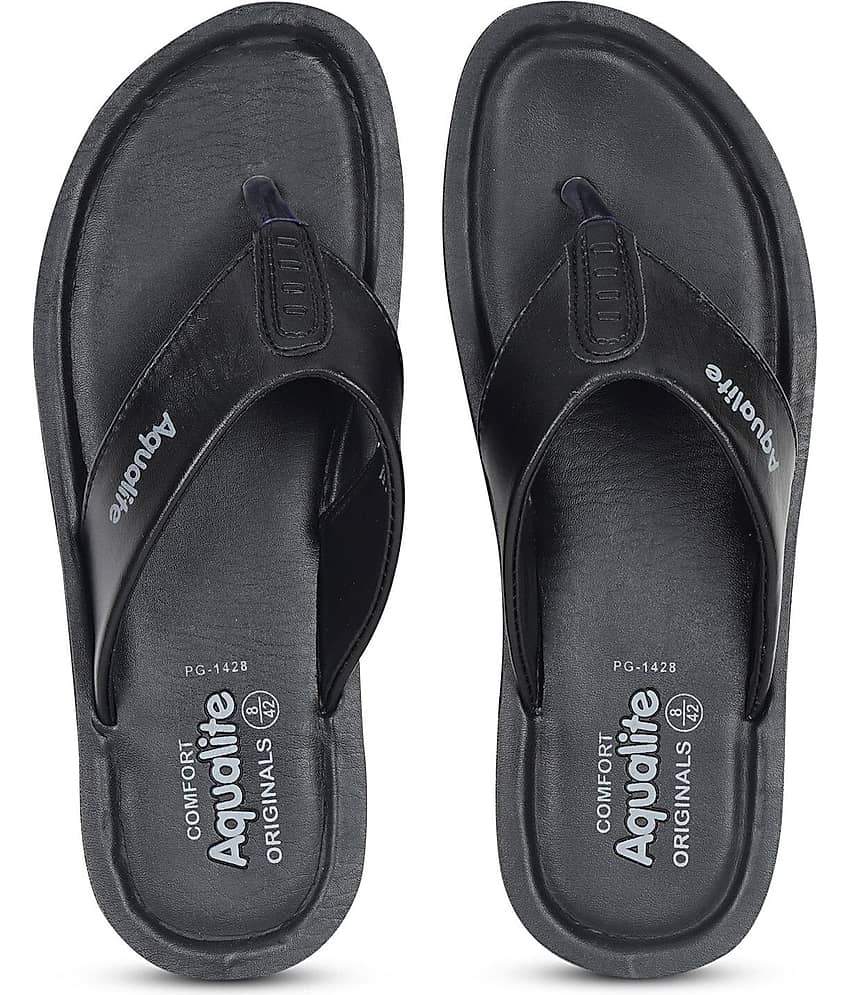 Aqualite Black Men's Thong Flip Flop