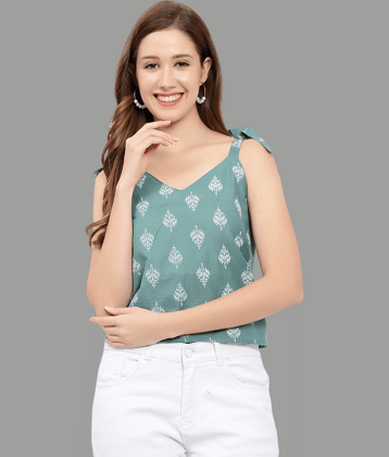 GALWIZ Women's Cotton A-Line Top ( Green )