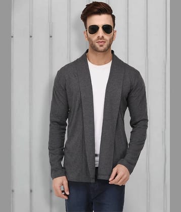 Rigo Cotton V-Neck Men's Full Sleeves Cardigan Sweater - Grey ( Pack of 1 )