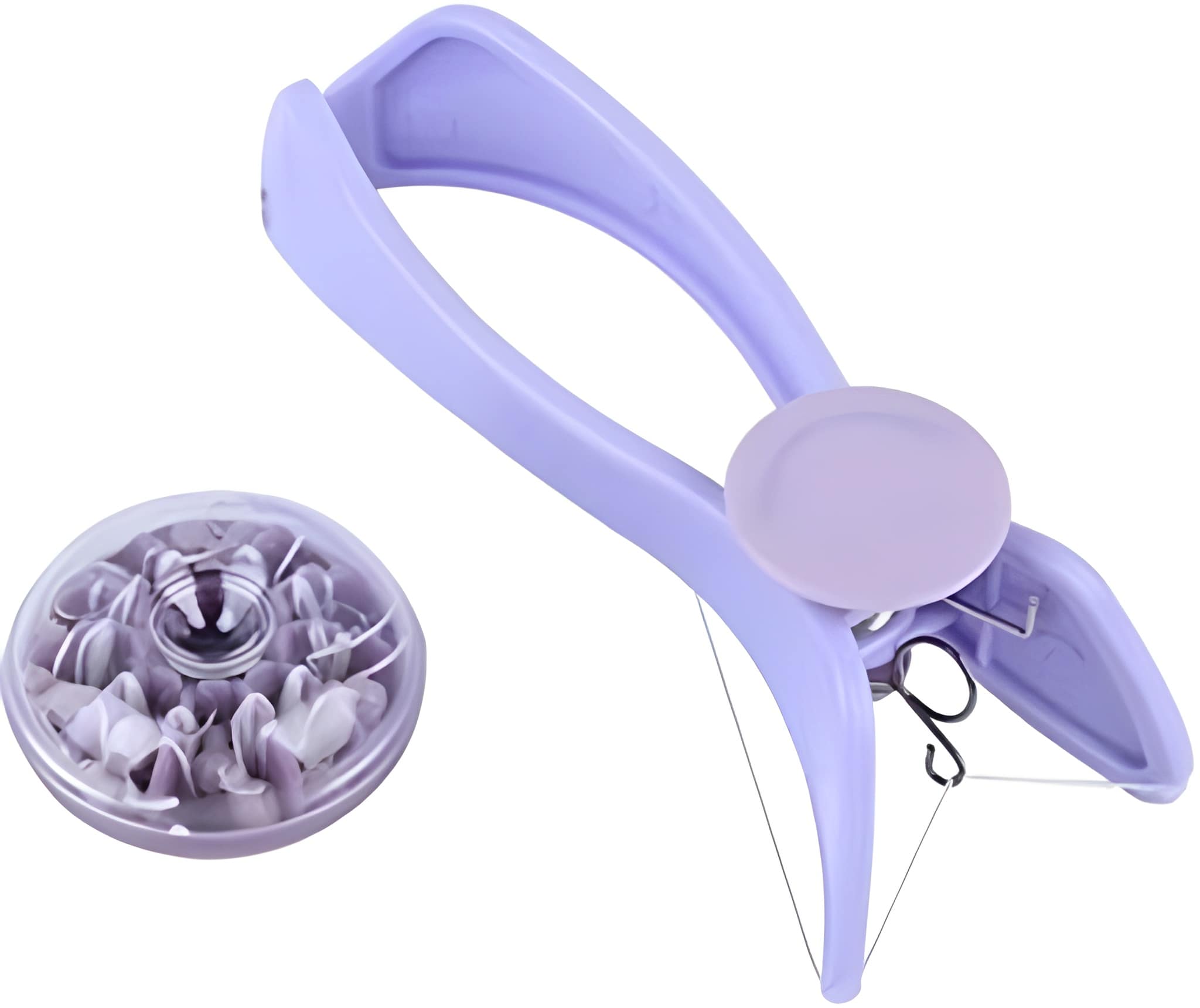 Silique Eyebrow Face & Body Hair Removal Threading System | Tweezers Kit | Easy Hair Removal Tool for Women | Purple