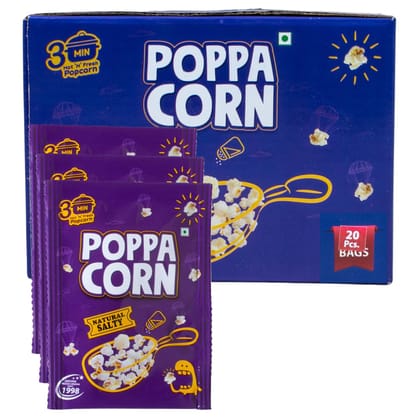 Poppacorn Instant Popcorn 700gms | Imported Raw Maize | Popcorn Kernels 35gx20 pouches | Ready to Cook | High Expansion | Homemade Healthy Snack | Natural Salty Popcorn | Pack of 20 (700g, Natural Salty) Poppacorn Instant Popcorn 700gms | Imported Raw Maize | Popcorn Kernels 35gx20 pouches | Ready to Cook | High Expansion | Homemade Healthy Snack | Natural Salty Popcorn | Pack of 20 (700g, Natural Salty)