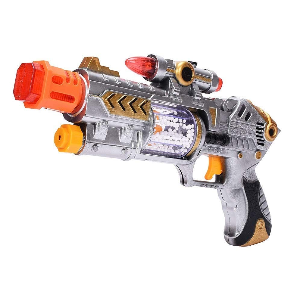 nawani battery operated laser sound gun, laser pointer gun music with flashing lights for kids- Multi color