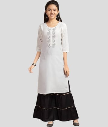 Aarika Girls Cotton Kurta and Sharara Set ( Pack of 1 , White )