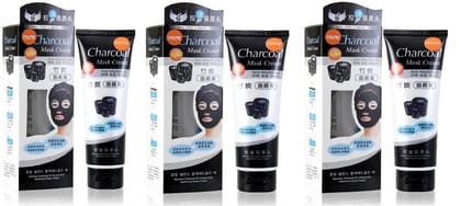 Elecsera Charcoal Deep Cleansing & Instant Glow and Anti-Blackhead Suction Mask Cream 130g � 3 Pack Of 3 (390 g)