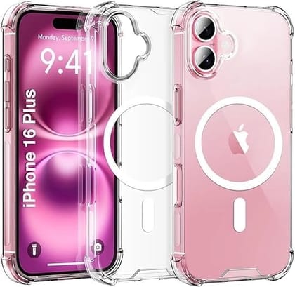 iPhone 16 Plus case | Transparent Slim Protective Case | Shockproof TPU Cover | Wireless Charging Compatible | Thin Soft Case for iPhone 16 Plus