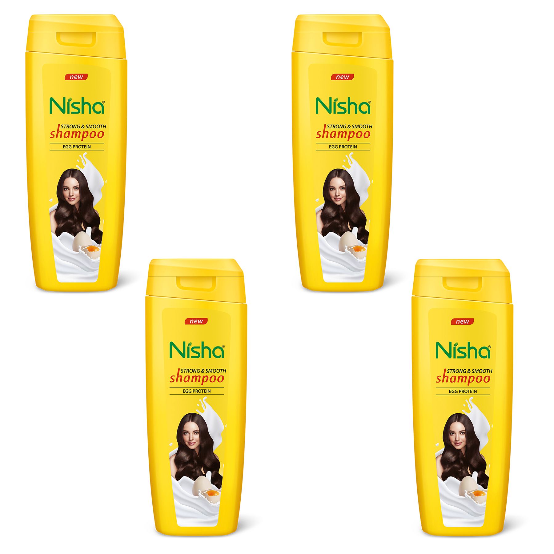 Nisha Egg Protein Shampoo for Strong & Smooth Hair 75ml Pack of 4