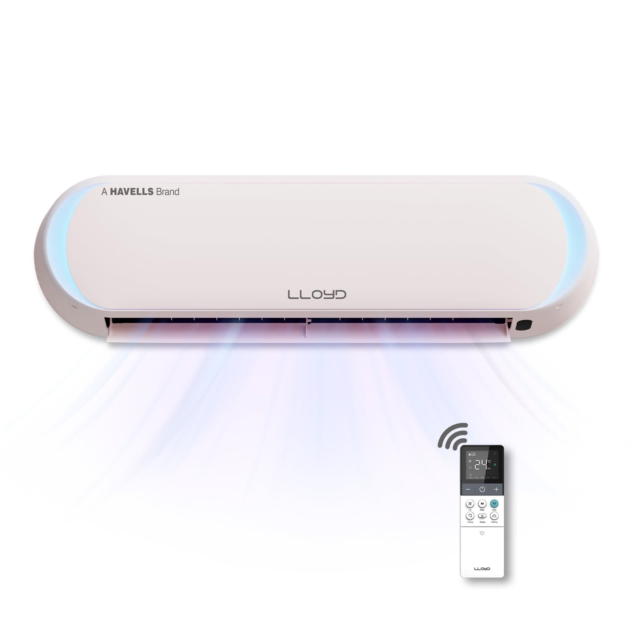 Lloyd Stellar Art 1.5 Ton 5 Star Wi-Fi Inverter Split AC(6 in 1 Expandable,Cools Even at 60C,Mood Lighting,In-Built Air Purifier,Direct Voice Command,Copper,White & Blush Pink,New LaunchGLS18V5FBGST) Lloyd Stellar Art 1.5 Ton 5 Star Wi-Fi Inverter Split 