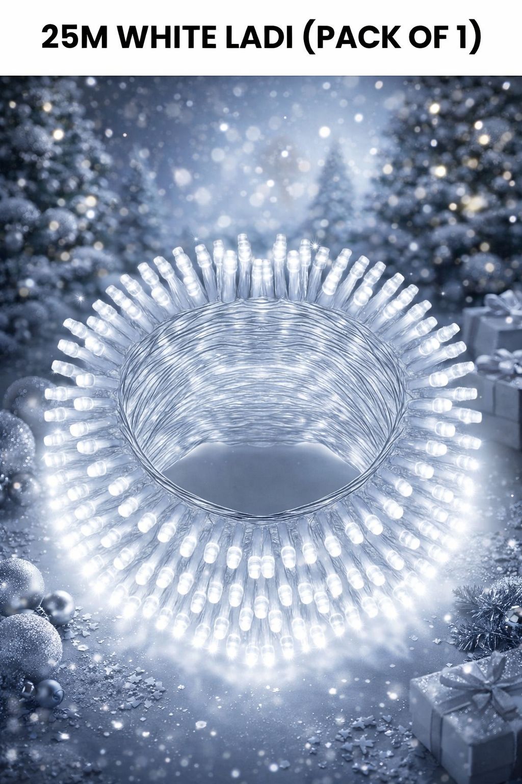 SPARKWORLD 25 Meter White Rice Lights with 74 LEDs | Decorative Steady Glow Fairy Lights for Home, Festivals & Events (Pack of 1)
