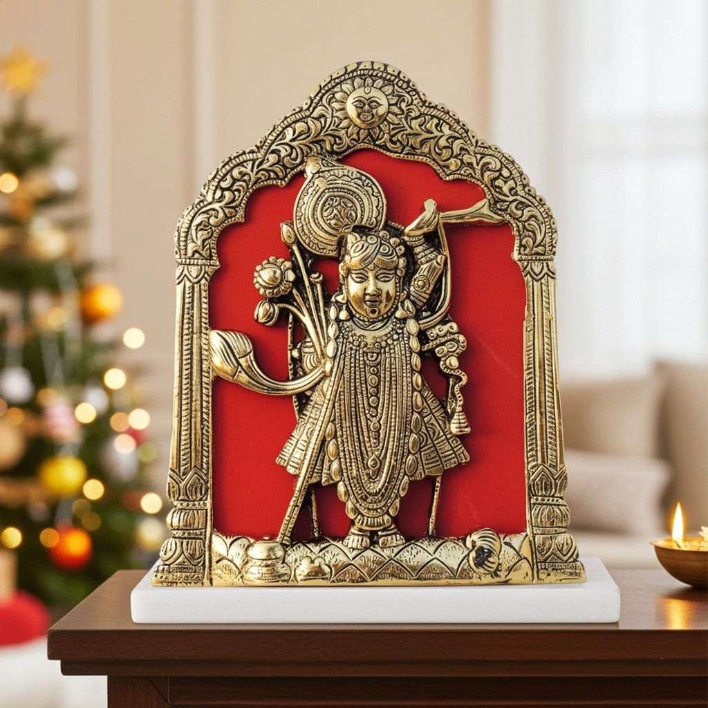 Aluminium Showpiece Wall Hanging Shreenath Statue (ASMAS433 G)