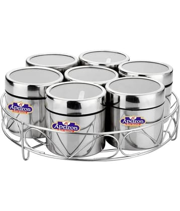 APEIRON - Steel Silver Spice Container ( Set of 1 - 400ml Each )
