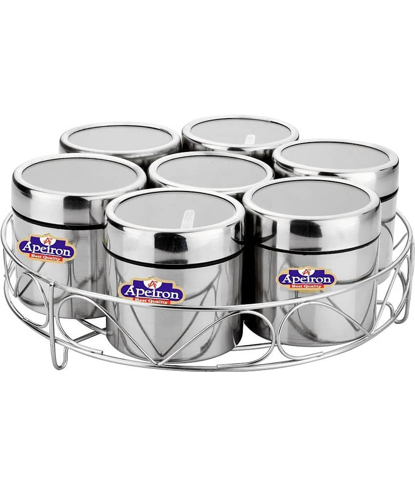 APEIRON - Steel Silver Spice Container ( Set of 1 - 400ml Each )