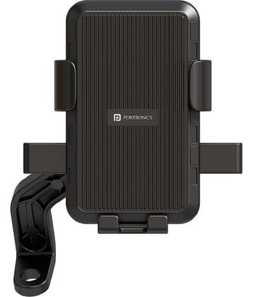 Portronics Mobike 5 Scooty/Scooter Phone Holder with Mirror Mount, 360 Degree Rotation, Strong Grip, Compatible with 4.7" to 7.2" Smartphone, Mobile Stand for Scooter, Cycle & Motorcycle