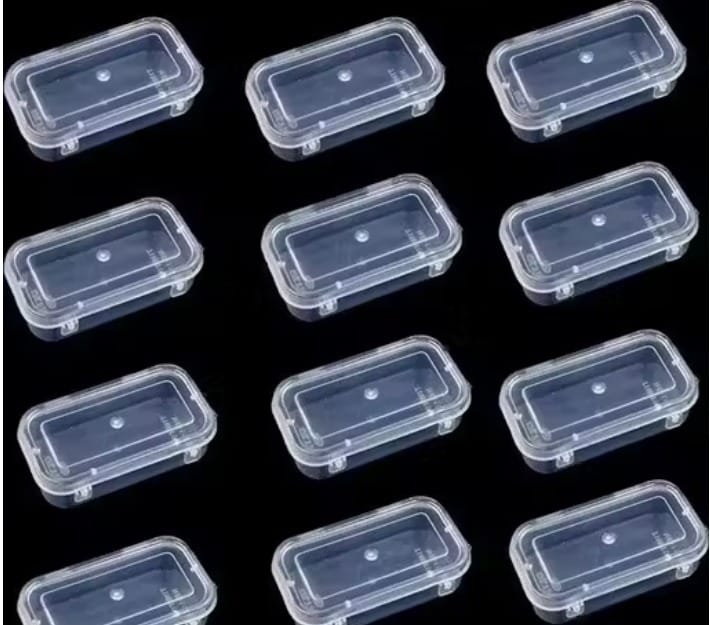 Small Containers Plastic Mini Box Clear Boxes With Lock Lid (Pack of 12) Transparent ((Size =9cm X 5cm X 3cm) Square 11NO