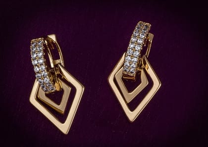 Morison Golden Cluster Earrings Radiant Shine in Every Detail